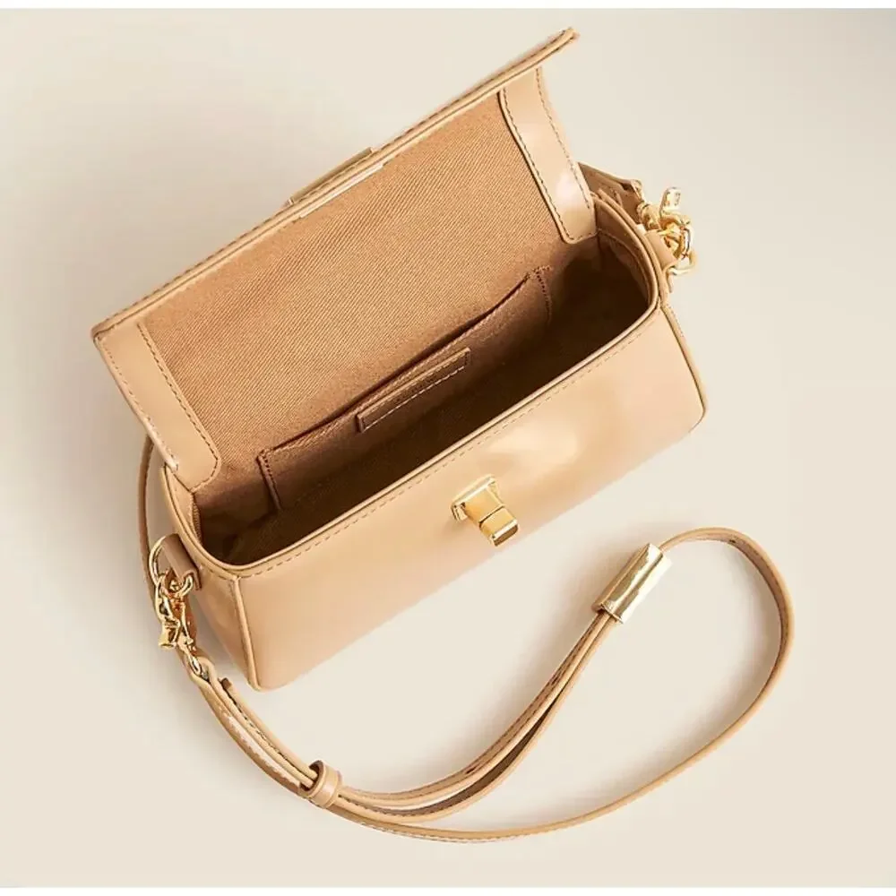 $178 New J Crew Leather Edie Top Handle Bag - Honey Brown - Picture 2 of 16